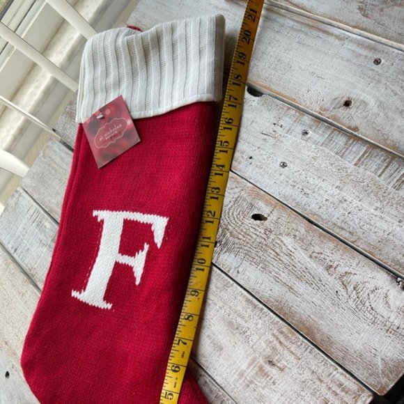 NWT St. Nicholas Square Initial F knit stocking Large 20 inch long - Picture 3 of 4